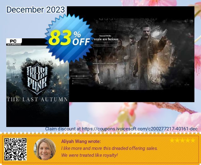 Frostpunk: The Last Autumn PC discount 83% OFF, 2024 April Fools' Day offering deals. Frostpunk: The Last Autumn PC Deal 2024 CDkeys