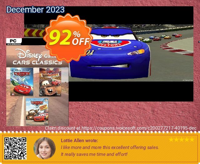 Disney Cars Classic PC toll Promotionsangebot Bildschirmfoto