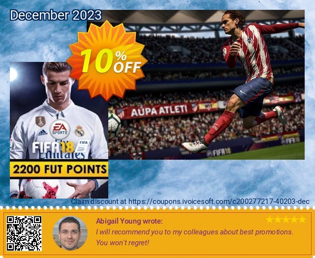 FIFA 18 - 2200 FUT Points PC menakuntukan kupon Screenshot