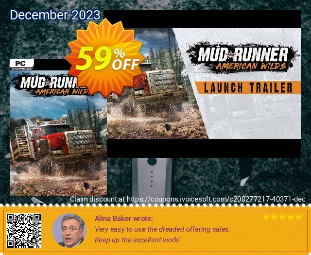 MudRunner - American Wilds DLC  PC discount 59% OFF, 2024 April Fools' Day promo sales. MudRunner - American Wilds DLC  PC Deal 2024 CDkeys