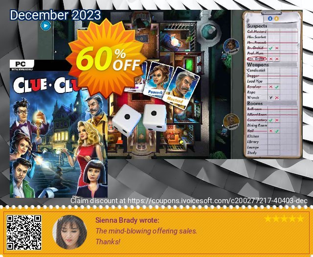 Clue/Cluedo: The Classic Mystery Game PC hebat kode voucher Screenshot