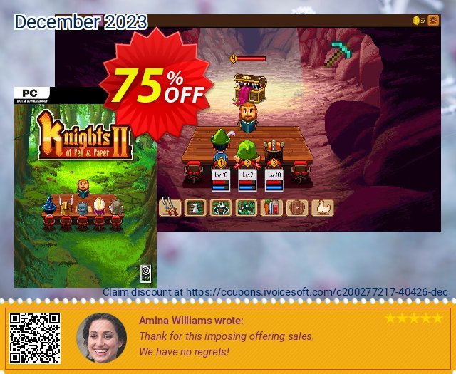 Knights of Pen and Paper 2 PC discount 75% OFF, 2024 Working Day offering deals. Knights of Pen and Paper 2 PC Deal 2024 CDkeys