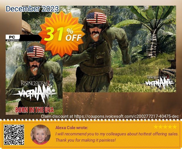 Rising Storm 2: Vietnam - Born in the USA Cosmetic PC - DLC discount 31% OFF, 2024 World Heritage Day offering sales. Rising Storm 2: Vietnam - Born in the USA Cosmetic PC - DLC Deal 2024 CDkeys