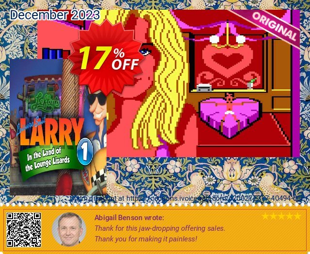 Leisure Suit Larry 1 - In the Land of the Lounge Lizards PC großartig Beförderung Bildschirmfoto