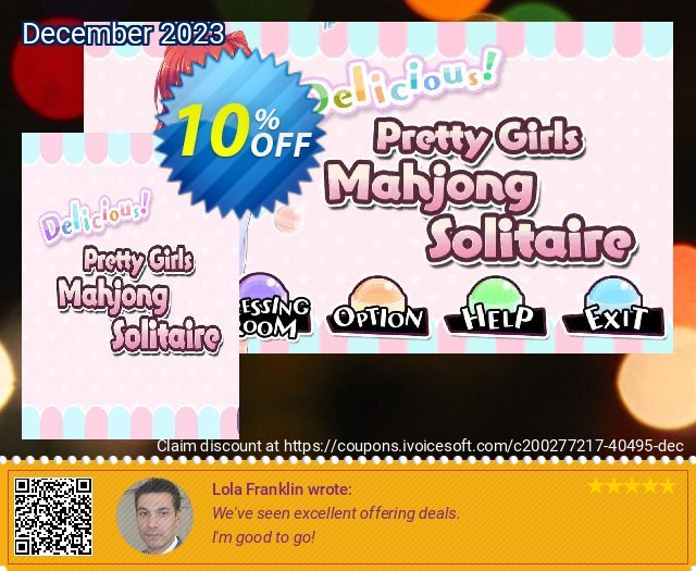 Delicious! Pretty Girls Mahjong Solitaire PC unik voucher promo Screenshot