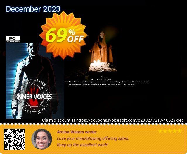 Inner Voices PC discount 69% OFF, 2024 World Ovarian Cancer Day promo. Inner Voices PC Deal 2024 CDkeys
