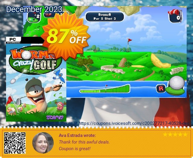 Worms Crazy Golf PC hebat penawaran sales Screenshot