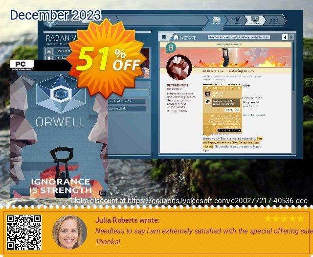 Orwell: Ignorance is Strength PC discount 51% OFF, 2024 Working Day offer. Orwell: Ignorance is Strength PC Deal 2024 CDkeys