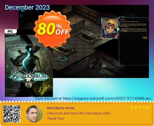 Shadowrun Returns PC discount 80% OFF, 2024 Working Day offering sales. Shadowrun Returns PC Deal 2024 CDkeys