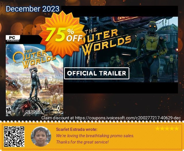 The Outer Worlds PC (Epic) discount 75% OFF, 2024 Spring promotions. The Outer Worlds PC (Epic) Deal 2024 CDkeys