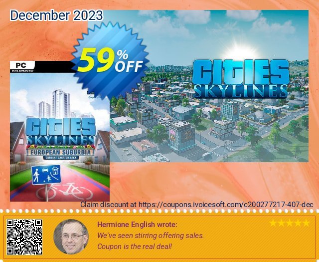 Cities Skylines - Content Creator Pack European Suburbia DLC discount 59% OFF, 2024 Easter Day promo. Cities Skylines - Content Creator Pack European Suburbia DLC Deal