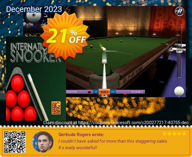 International Snooker PC  놀라운   가격을 제시하다  스크린 샷