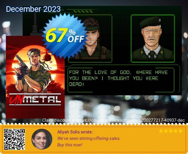 Unmetal PC discount 67% OFF, 2024 World Press Freedom Day offering discount. Unmetal PC Deal 2024 CDkeys