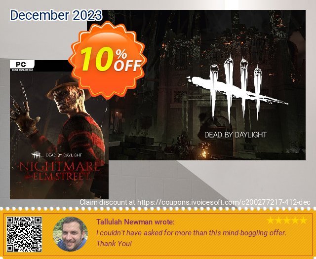 Dead by Daylight PC - A Nightmare on Elm Street DLC discount 10% OFF, 2024 April Fools Day offering sales. Dead by Daylight PC - A Nightmare on Elm Street DLC Deal