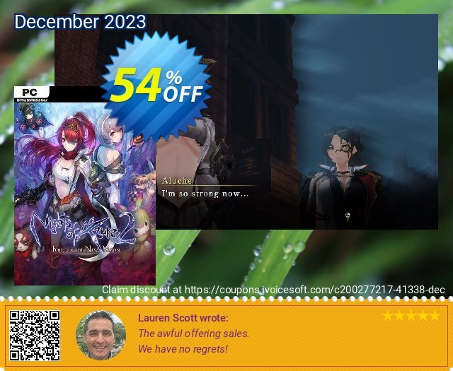 Nights of Azure 2: Bride of the New Moon PC discount 54% OFF, 2024 Resurrection Sunday offering sales. Nights of Azure 2: Bride of the New Moon PC Deal 2024 CDkeys