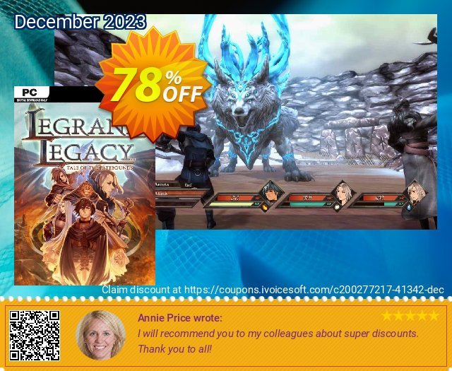 Legrand Legacy: Tale of the Fatebounds PC discount 78% OFF, 2024 Easter Day offering sales. Legrand Legacy: Tale of the Fatebounds PC Deal 2024 CDkeys