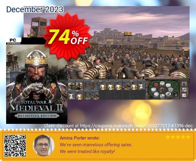 Total War Medieval II - Definitive Edition PC discount 74% OFF, 2024 April Fools' Day offering deals. Total War Medieval II - Definitive Edition PC Deal 2024 CDkeys