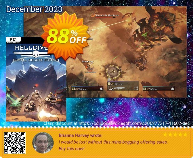 Helldivers Digital Deluxe Edition PC discount 88% OFF, 2024 Easter Day discount. Helldivers Digital Deluxe Edition PC Deal 2024 CDkeys