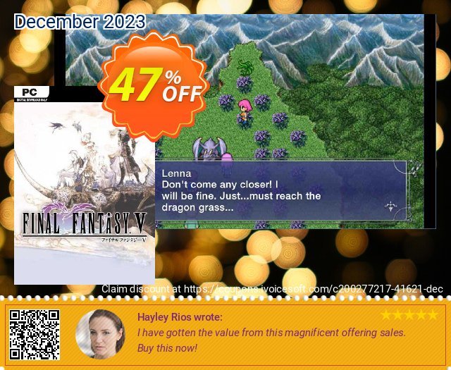 Final Fantasy V PC discount 47% OFF, 2024 Mother Day offering discount. Final Fantasy V PC Deal 2024 CDkeys