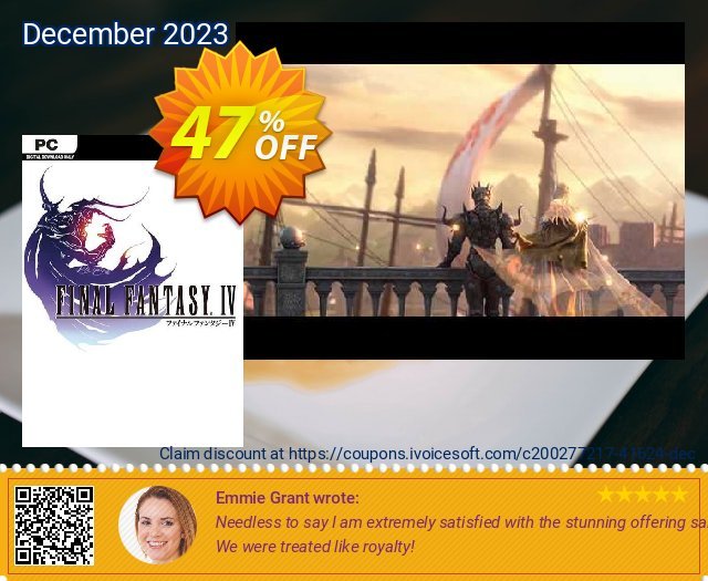 Final Fantasy IV PC discount 47% OFF, 2024 African Liberation Day promo sales. Final Fantasy IV PC Deal 2024 CDkeys