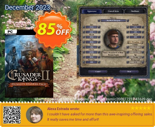Crusader Kings 2 - Dynasty Starter Pack PC discount 85% OFF, 2024 Spring offer. Crusader Kings 2 - Dynasty Starter Pack PC Deal 2024 CDkeys