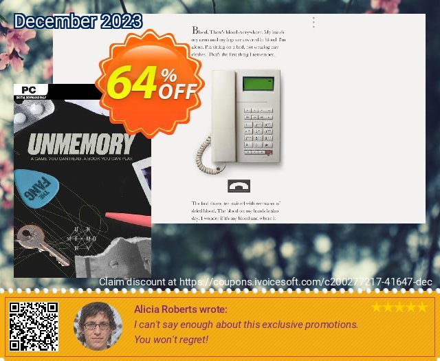 Unmemory PC discount 64% OFF, 2024 World Press Freedom Day offering sales. Unmemory PC Deal 2024 CDkeys