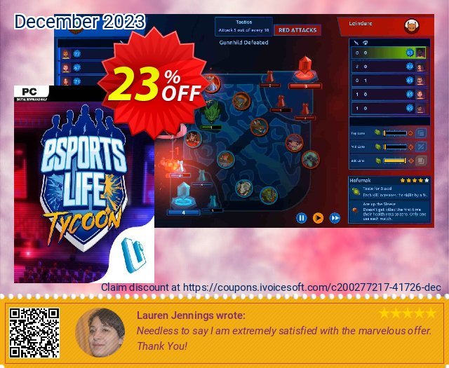 Esports Life Tycoon PC discount 23% OFF, 2024 Mother Day offering sales. Esports Life Tycoon PC Deal 2024 CDkeys