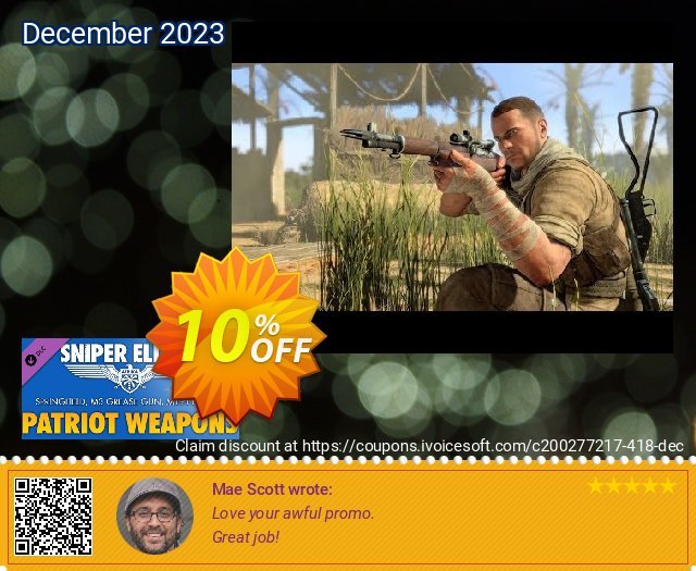 Sniper Elite 3 Patriot Weapons Pack PC discount 10% OFF, 2024 Resurrection Sunday sales. Sniper Elite 3 Patriot Weapons Pack PC Deal