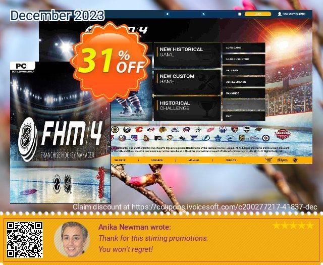 Franchise Hockey Manager 4 PC enak voucher promo Screenshot