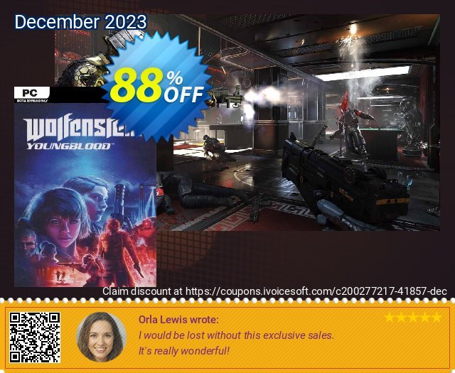 Wolfenstein Youngblood PC (Steam) discount 88% OFF, 2024 April Fools Day offering sales. Wolfenstein Youngblood PC (Steam) Deal 2024 CDkeys