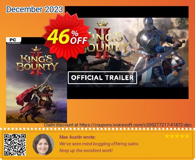 King's Bounty 2 PC (Epic Games) discount 46% OFF, 2024 Easter Day promo sales. King&#039;s Bounty 2 PC (Epic Games) Deal 2024 CDkeys