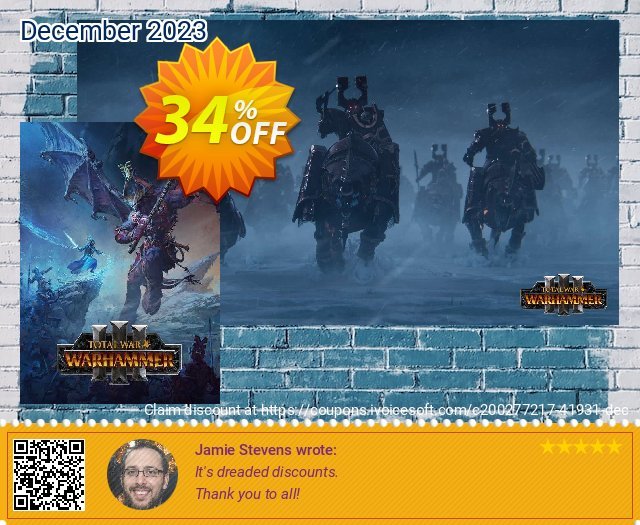 Total War: WARHAMMER III PC discount 34% OFF, 2024 April Fools' Day offering sales. Total War: WARHAMMER III PC Deal 2024 CDkeys