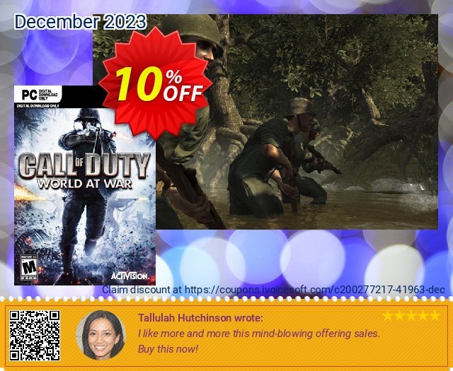 Call of Duty: World at War PC (Steam) discount 10% OFF, 2024 Resurrection Sunday discount. Call of Duty: World at War PC (Steam) Deal 2024 CDkeys