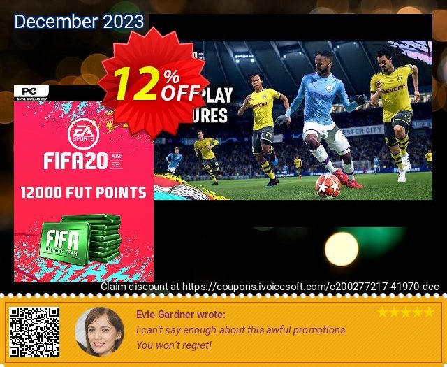 FIFA 20 Ultimate Team - 12000 FIFA Points PC (WW) discount 12% OFF, 2024 World Heritage Day offering sales. FIFA 20 Ultimate Team - 12000 FIFA Points PC (WW) Deal 2024 CDkeys