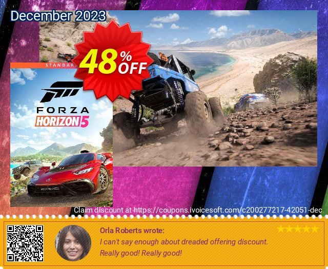 Forza Horizon 5 Xbox One/Xbox Series X|S/PC (WW) discount 48% OFF, 2024 Easter offering sales. Forza Horizon 5 Xbox One/Xbox Series X|S/PC (WW) Deal 2024 CDkeys