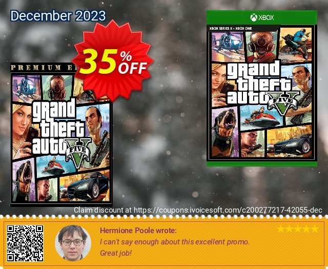 Grand Theft Auto 5: Premium Edition Xbox One (WW) 激动的 促销销售 软件截图