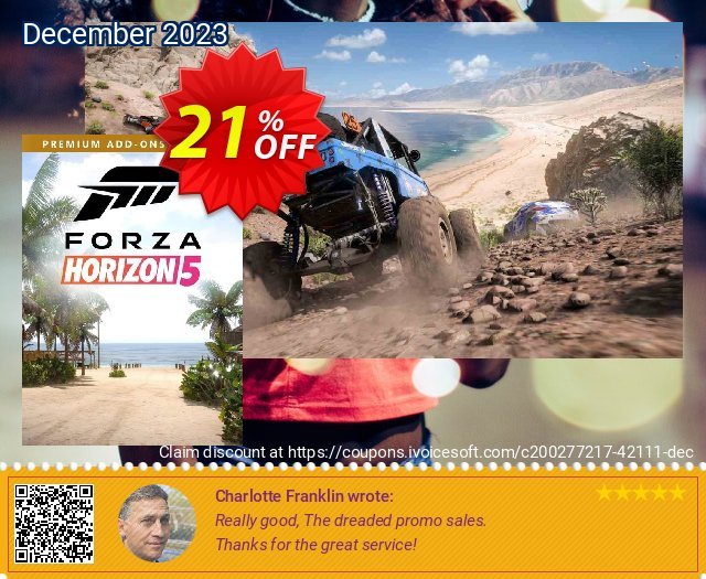 Forza Horizon 5 Premium Add-Ons Bundle Xbox One/Xbox Series X|S/PC (US) 美妙的 产品销售 软件截图