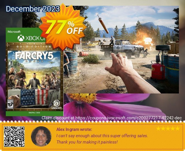 Far Cry 5 Gold Edition Xbox One (US) discount 77% OFF, 2024 Easter Day offering sales. Far Cry 5 Gold Edition Xbox One (US) Deal 2024 CDkeys
