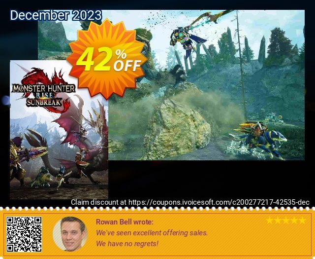 Monster Hunter Rise: Sunbreak + Bonus PC - DLC discount 42% OFF, 2024 Good Friday offering discount. Monster Hunter Rise: Sunbreak + Bonus PC - DLC Deal 2024 CDkeys