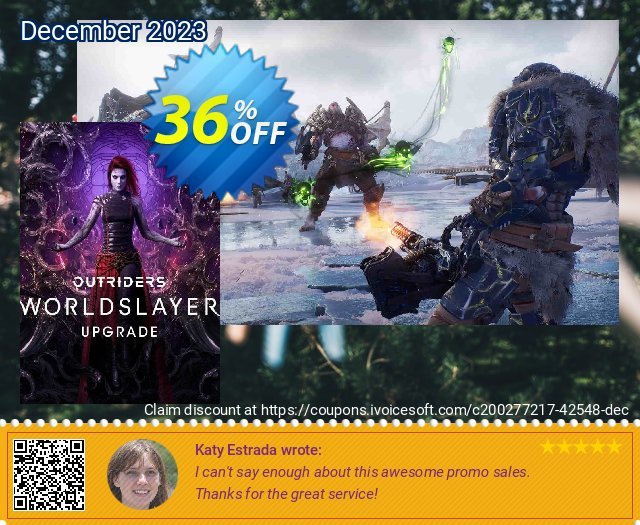 OUTRIDERS WORLDSLAYER UPGRADE PC - DLC discount 36% OFF, 2024 Resurrection Sunday promotions. OUTRIDERS WORLDSLAYER UPGRADE PC - DLC Deal 2024 CDkeys