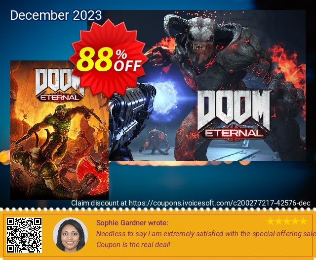 DOOM Eternal PC (WW) discount 88% OFF, 2024 April Fools' Day promo. DOOM Eternal PC (WW) Deal 2024 CDkeys