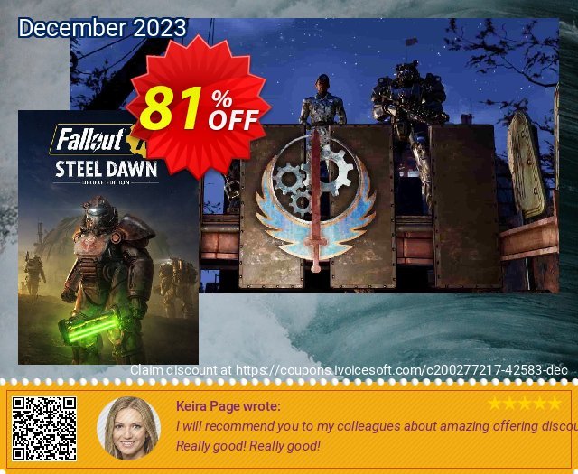 Fallout 76: Steel Dawn Deluxe Edition PC luar biasa kupon Screenshot