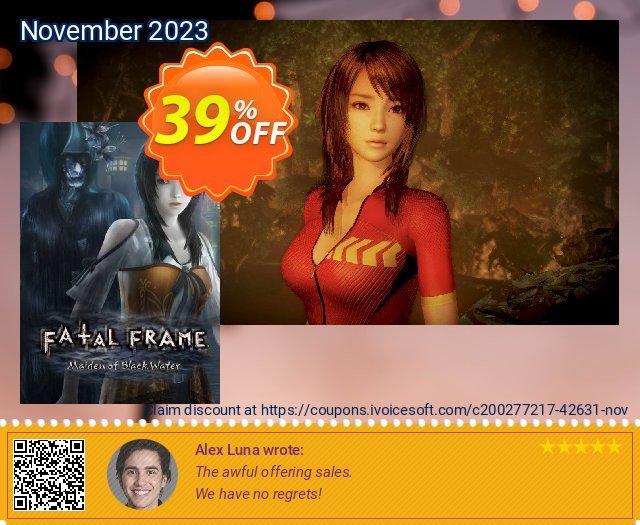 FATAL FRAME / PROJECT ZERO: Maiden of Black Water PC discount 39% OFF, 2024 Mother Day promo sales. FATAL FRAME / PROJECT ZERO: Maiden of Black Water PC Deal 2024 CDkeys
