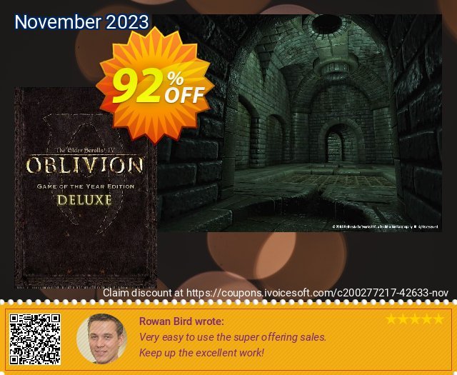 The Elder Scrolls IV: Oblivion - Game of the Year Edition Deluxe PC (GOG) discount 92% OFF, 2024 World Ovarian Cancer Day offering sales. The Elder Scrolls IV: Oblivion - Game of the Year Edition Deluxe PC (GOG) Deal 2024 CDkeys