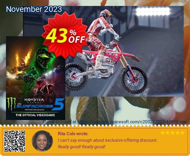 Monster Energy Supercross - The Official Videogame 5 PC discount 43% OFF, 2024 Resurrection Sunday offering sales. Monster Energy Supercross - The Official Videogame 5 PC Deal 2024 CDkeys