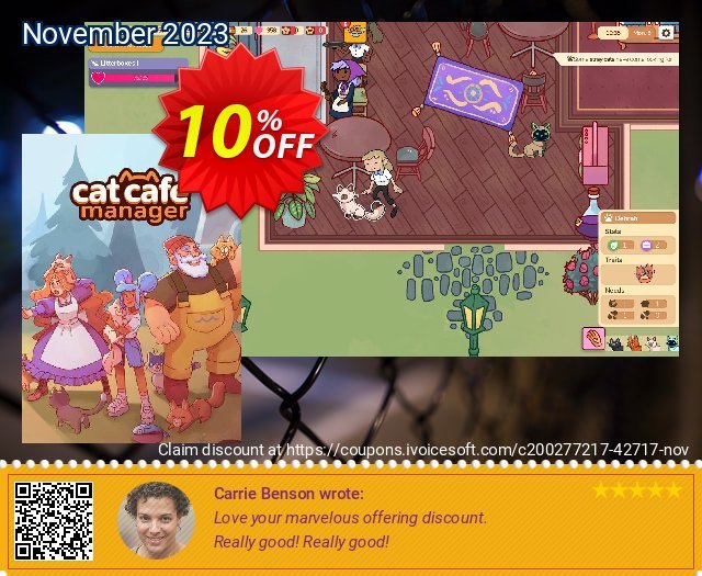 Cat Cafe Manager PC eksklusif penawaran loyalitas pelanggan Screenshot