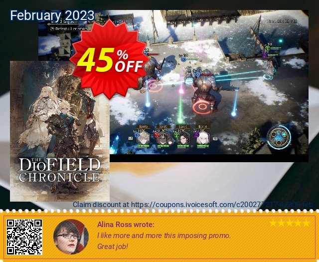 The DioField Chronicle PC menakuntukan voucher promo Screenshot