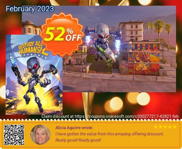 Destroy All Humans! 2 - Reprobed PC discount 52% OFF, 2024 Working Day promo sales. Destroy All Humans! 2 - Reprobed PC Deal 2024 CDkeys