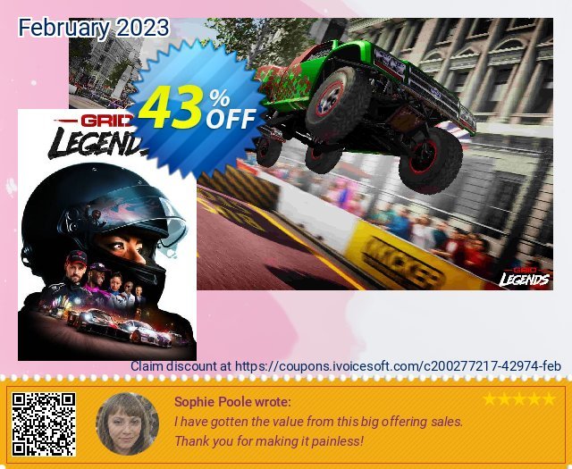 Grid Legends PC (STEAM) discount 43% OFF, 2024 Spring promo sales. Grid Legends PC (STEAM) Deal 2024 CDkeys