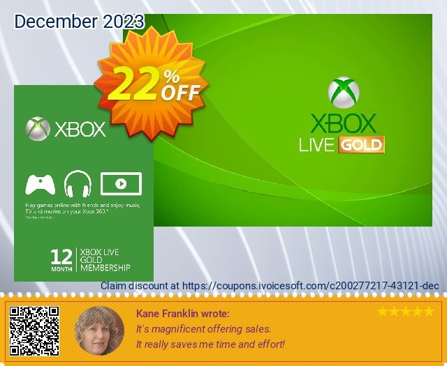12 Month Xbox Live Gold Membership - EU & UK - Xbox One/360 eksklusif penawaran promosi Screenshot